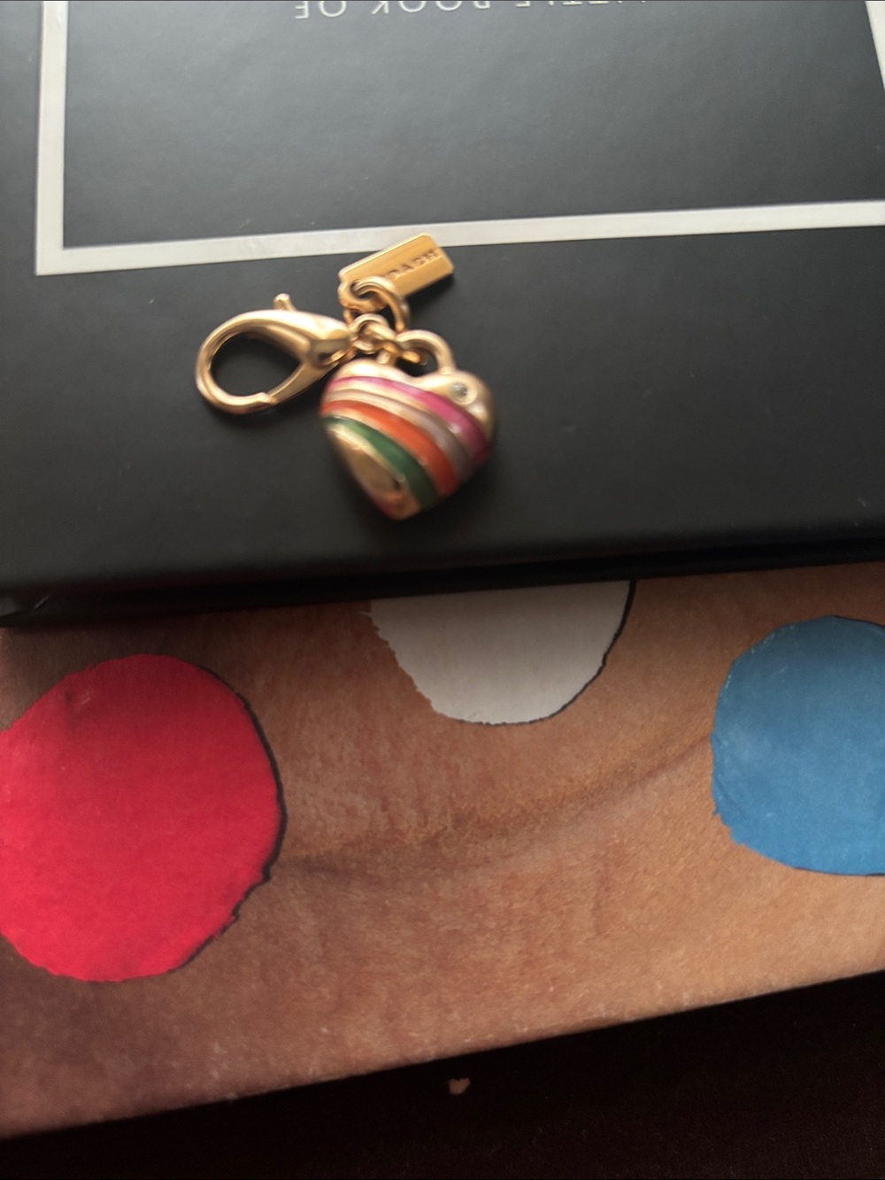 Coach rainbow heart mini charm